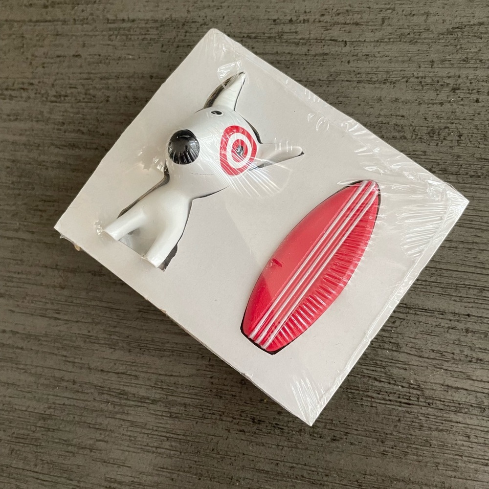 Target Bullseye Dog and Surfboard Figure